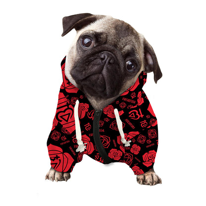 Muladhara Chakra Pattern Print Dog Zip Up Hoodie
