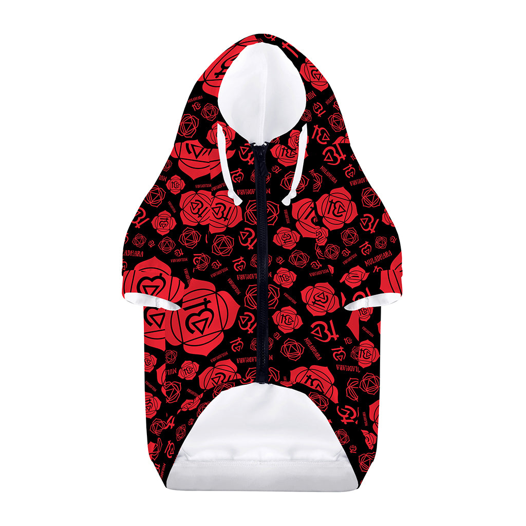 Muladhara Chakra Pattern Print Dog Zip Up Hoodie