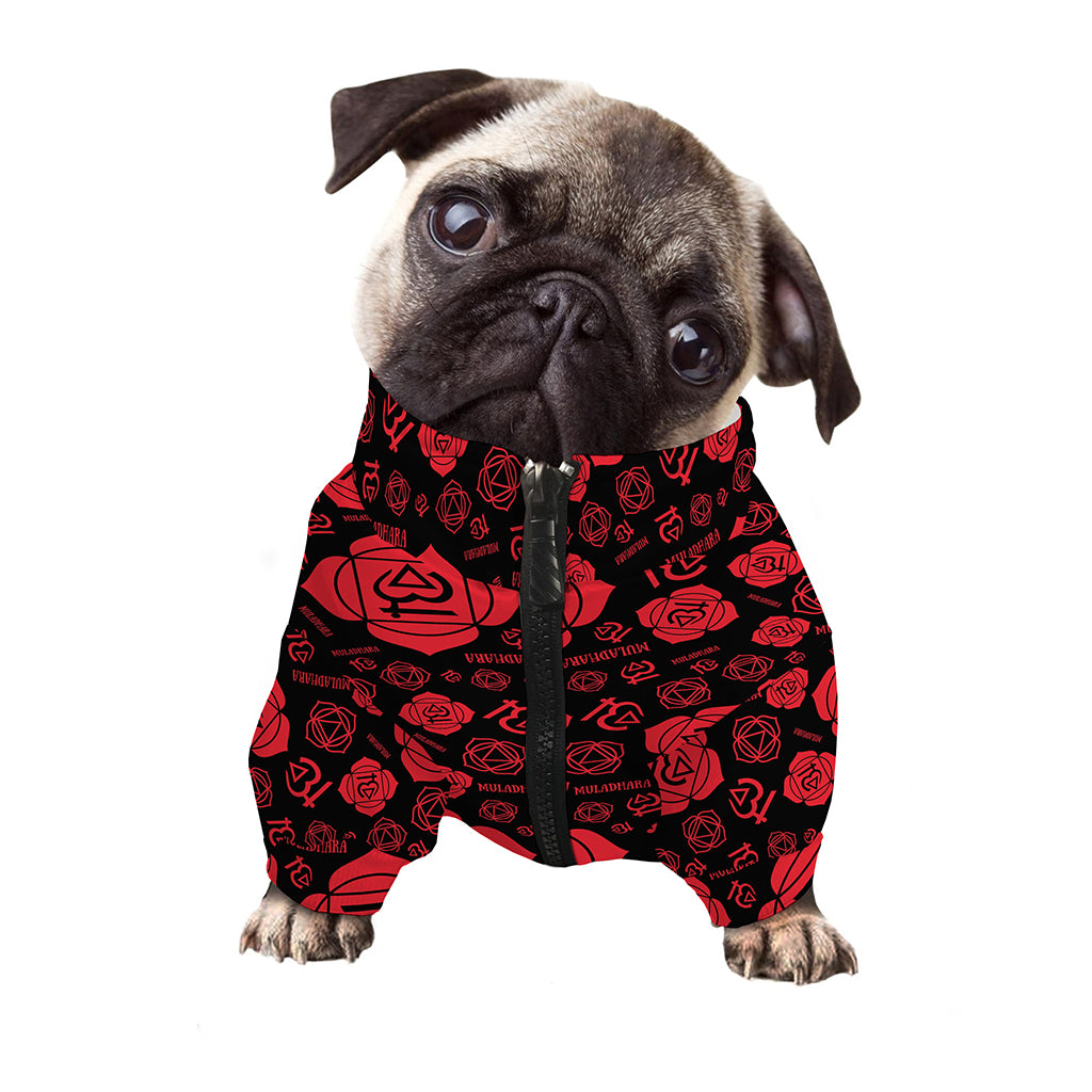 Muladhara Chakra Pattern Print Dog Zip Up Jacket