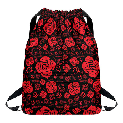 Muladhara Chakra Pattern Print Drawstring Backpack