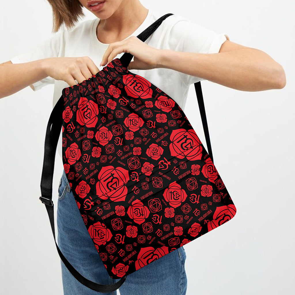 Muladhara Chakra Pattern Print Drawstring Backpack