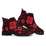 Muladhara Chakra Pattern Print Flat Ankle Boots