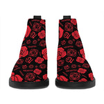 Muladhara Chakra Pattern Print Flat Ankle Boots