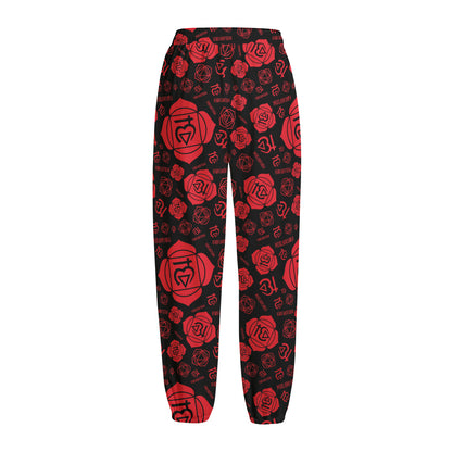 Muladhara Chakra Pattern Print Fleece Lined Knit Pants