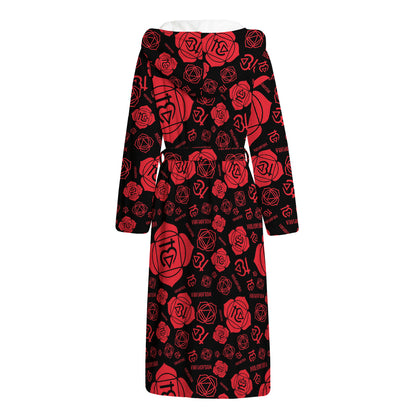 Muladhara Chakra Pattern Print Hooded Bathrobe