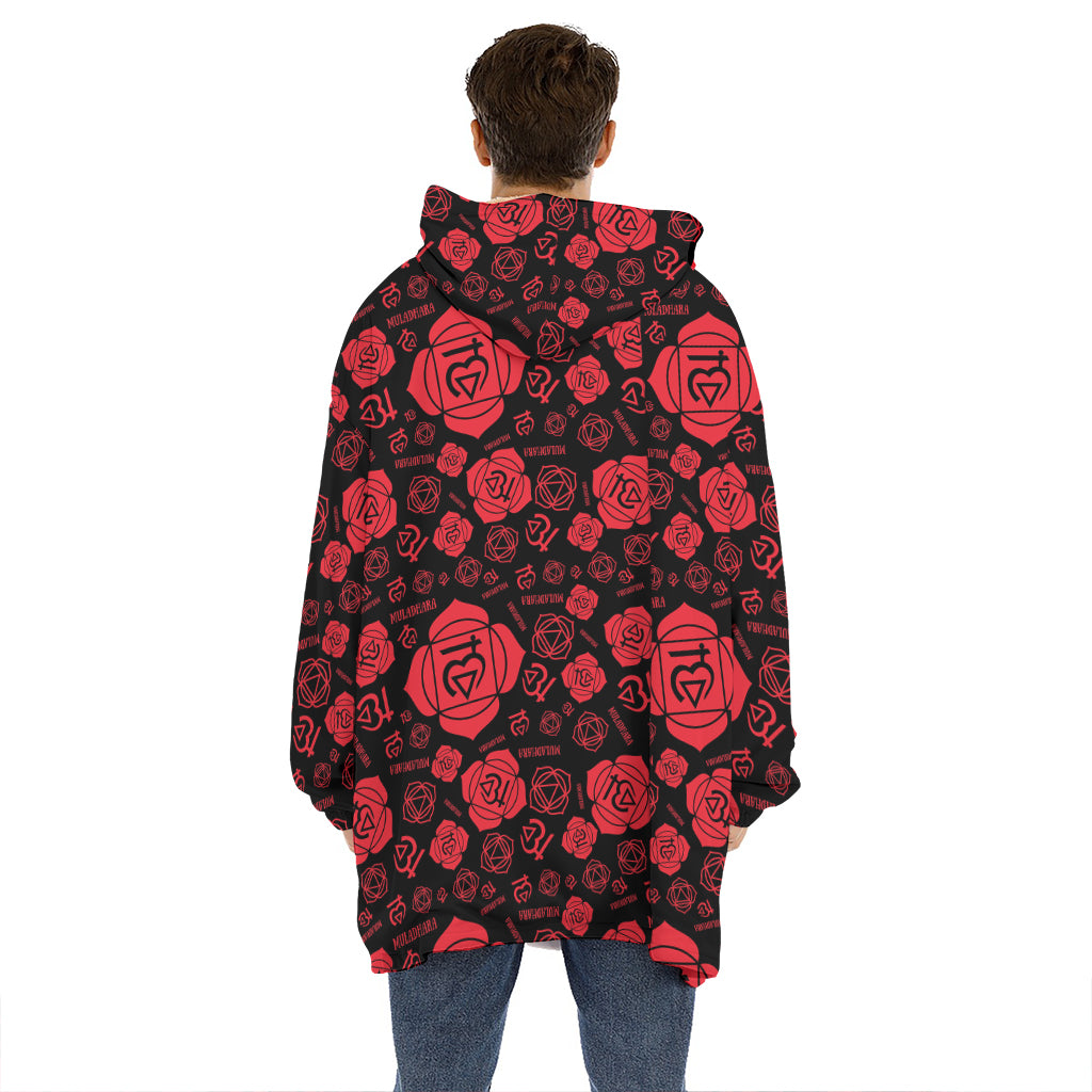 Muladhara Chakra Pattern Print Hoodie Blanket