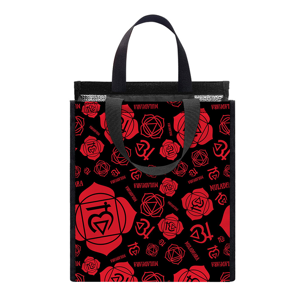 Muladhara Chakra Pattern Print Insulated Lunch Tote