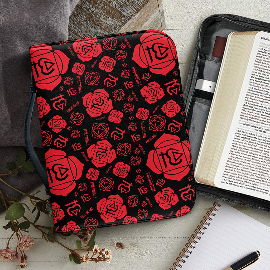 Muladhara Chakra Pattern Print Leather Bible Cover