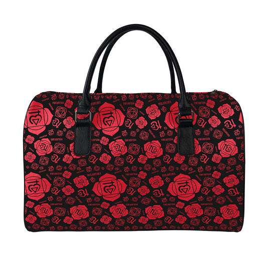 Muladhara Chakra Pattern Print Leather Duffle Bag