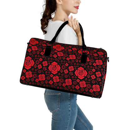 Muladhara Chakra Pattern Print Leather Duffle Bag