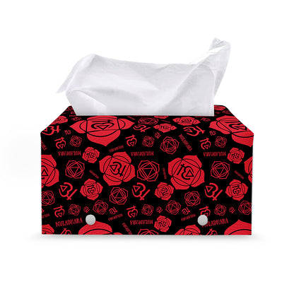 Muladhara Chakra Pattern Print Leather Tissue Box Cover
