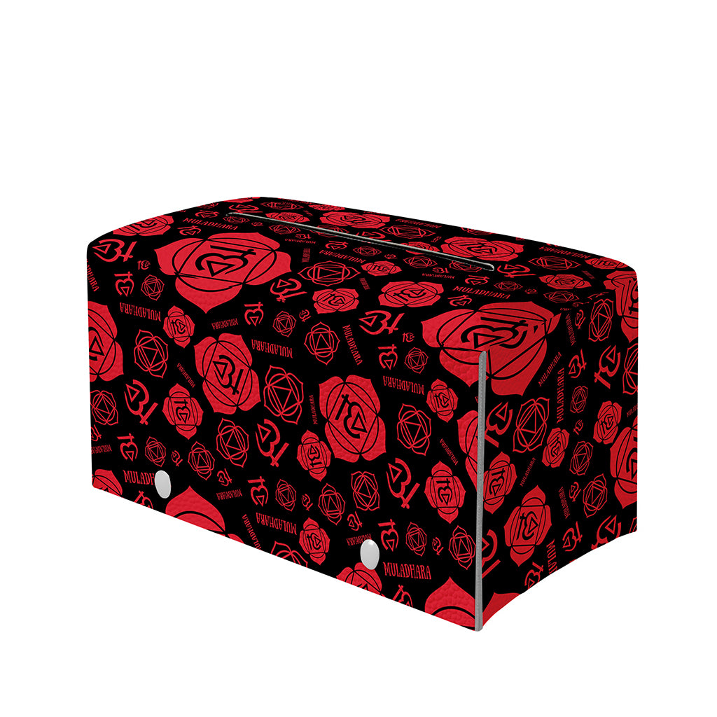 Muladhara Chakra Pattern Print Leather Tissue Box Cover