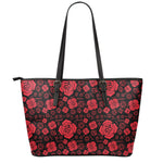 Muladhara Chakra Pattern Print Leather Tote Bag