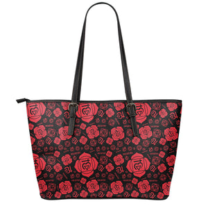 Muladhara Chakra Pattern Print Leather Tote Bag