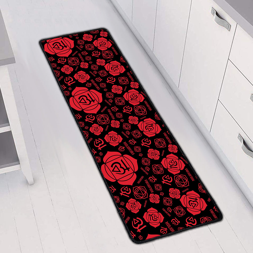 Muladhara Chakra Pattern Print Long Kitchen Mat