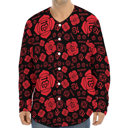 Muladhara Chakra Pattern Print Long Sleeve Baseball Jersey