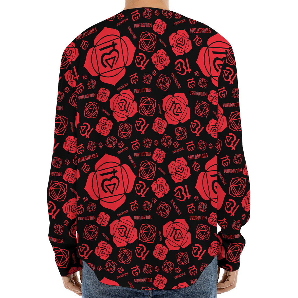 Muladhara Chakra Pattern Print Long Sleeve Baseball Jersey