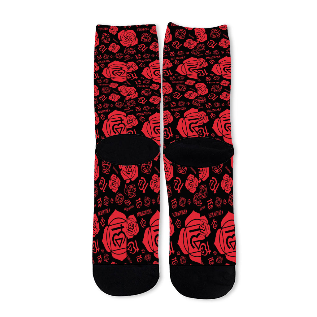 Muladhara Chakra Pattern Print Long Socks