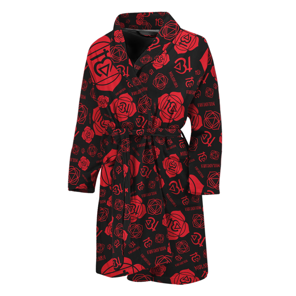 Muladhara Chakra Pattern Print Men's Bathrobe