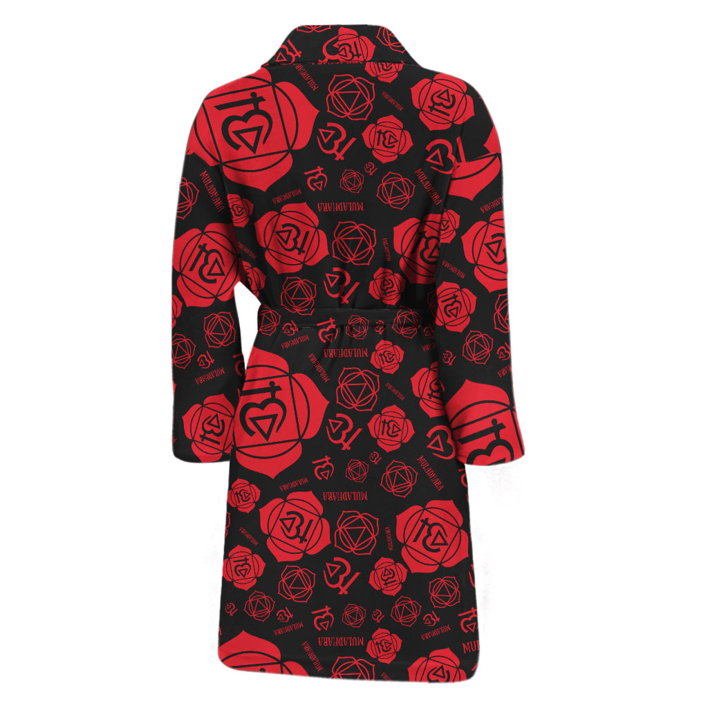 Muladhara Chakra Pattern Print Men's Bathrobe