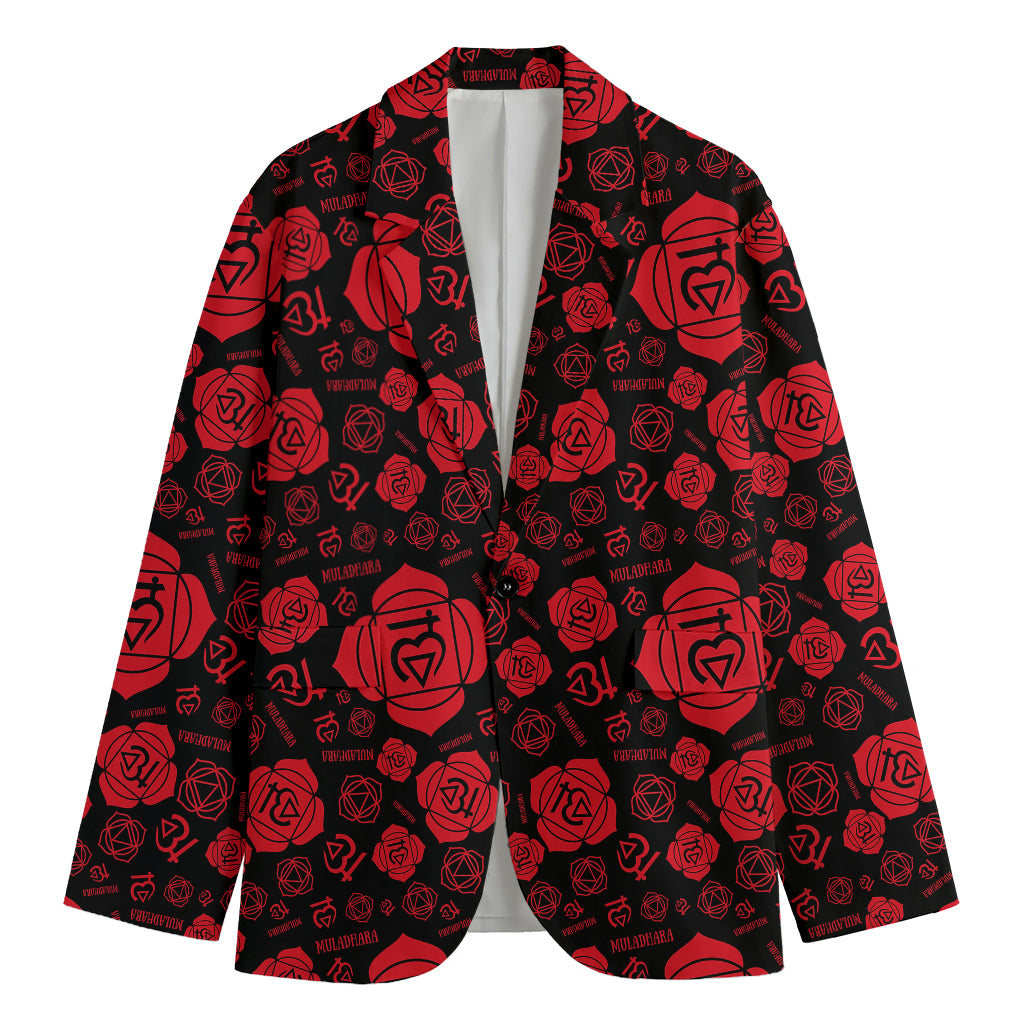 Muladhara Chakra Pattern Print Men's Blazer
