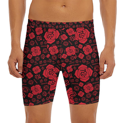 Muladhara Chakra Pattern Print Men's Long Boxer Briefs