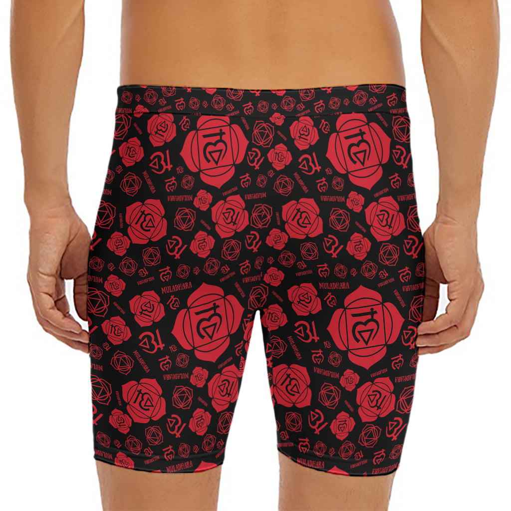 Muladhara Chakra Pattern Print Men's Long Boxer Briefs