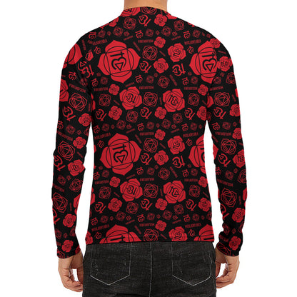 Muladhara Chakra Pattern Print Men's Long Sleeve Rash Guard