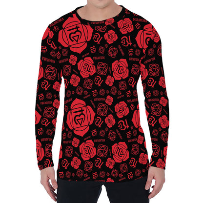 Muladhara Chakra Pattern Print Men's Long Sleeve T-Shirt