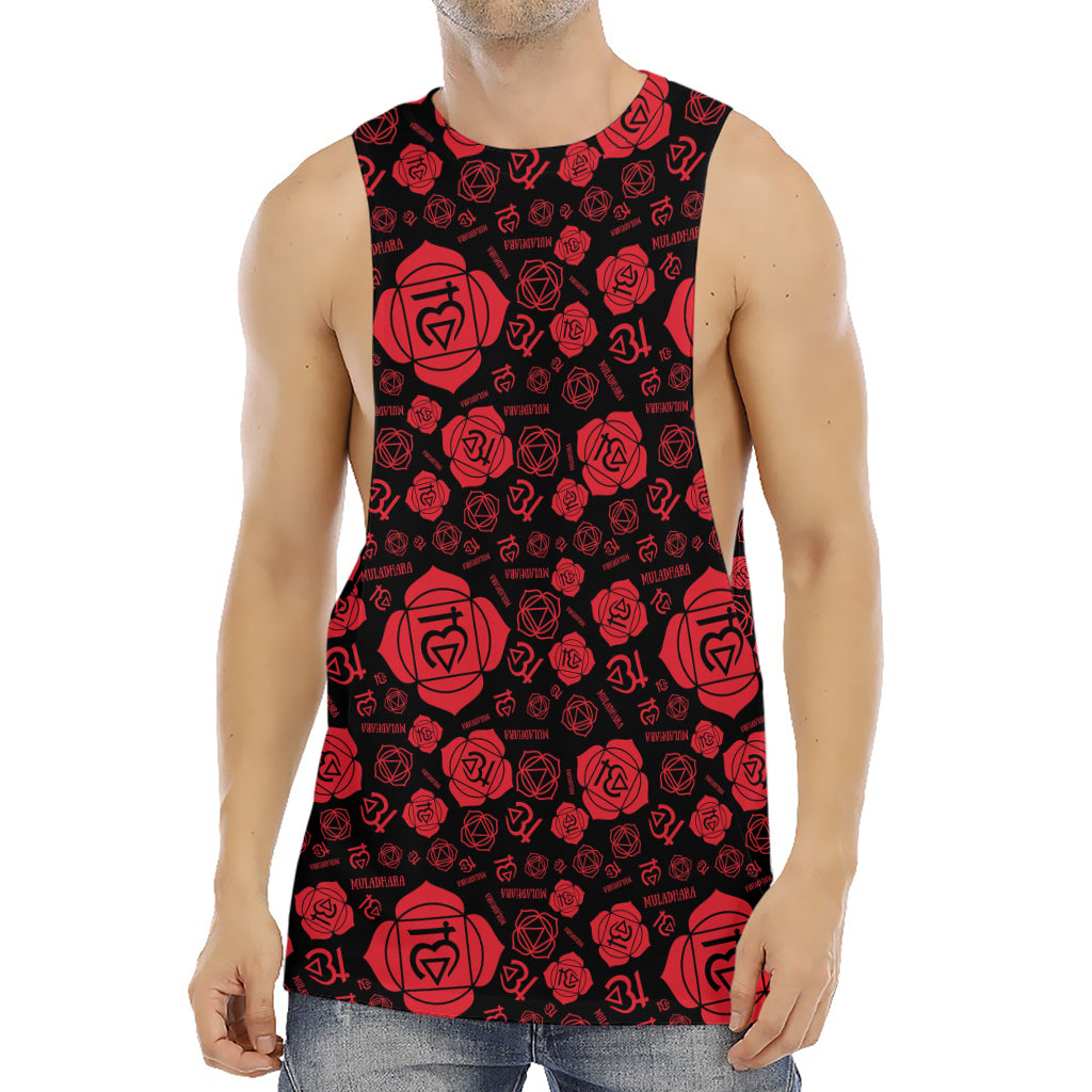 Muladhara Chakra Pattern Print Men's Muscle Tank Top