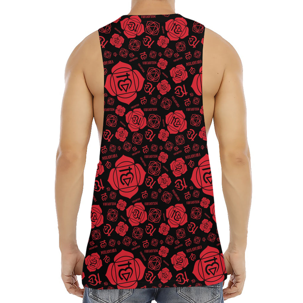 Muladhara Chakra Pattern Print Men's Muscle Tank Top