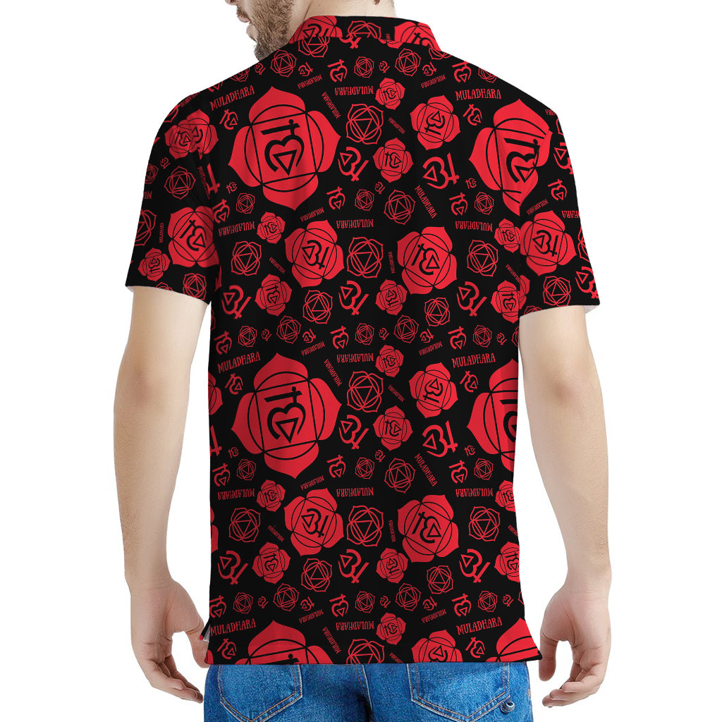 Muladhara Chakra Pattern Print Men's Polo Shirt