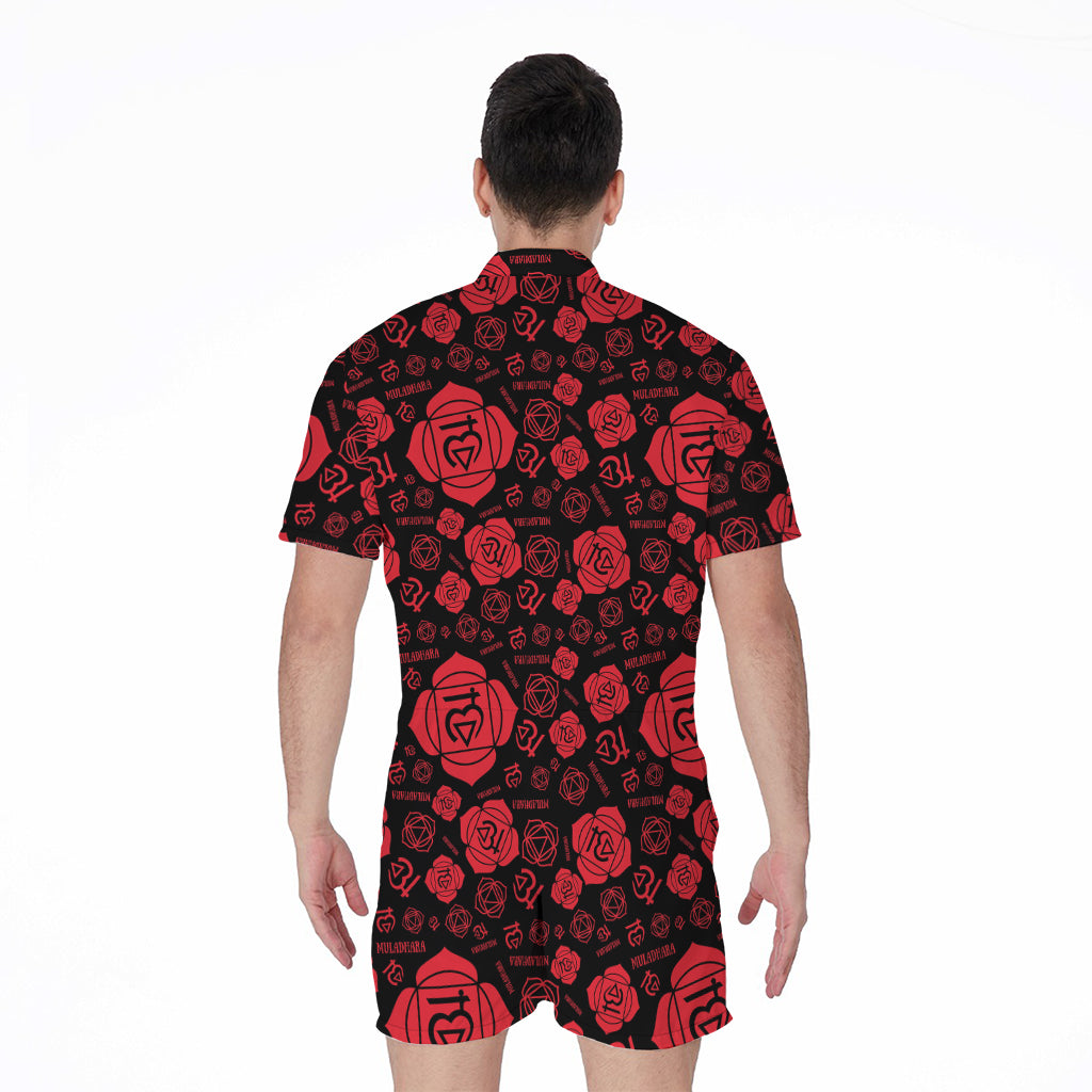 Muladhara Chakra Pattern Print Men's Rompers