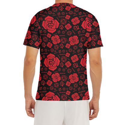 Muladhara Chakra Pattern Print Men's Short Sleeve Rash Guard