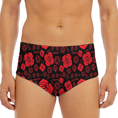 Muladhara Chakra Pattern Print Men's Triangle Swim Briefs