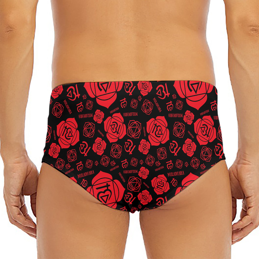 Muladhara Chakra Pattern Print Men's Triangle Swim Briefs