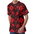 Muladhara Chakra Pattern Print Men's Velvet T-Shirt