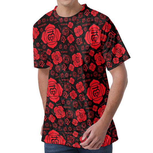 Muladhara Chakra Pattern Print Men's Velvet T-Shirt