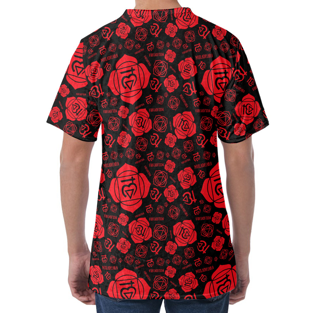 Muladhara Chakra Pattern Print Men's Velvet T-Shirt
