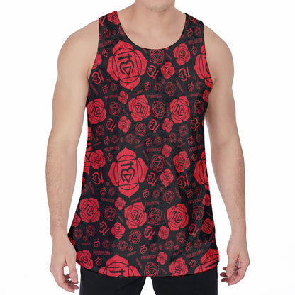 Muladhara Chakra Pattern Print Men's Velvet Tank Top