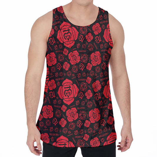 Muladhara Chakra Pattern Print Men's Velvet Tank Top