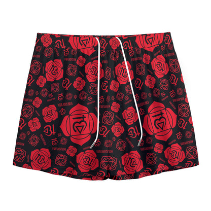 Muladhara Chakra Pattern Print Mesh Shorts