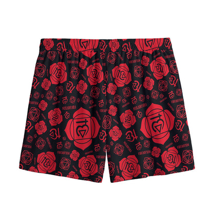 Muladhara Chakra Pattern Print Mesh Shorts