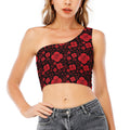 Muladhara Chakra Pattern Print One Shoulder Crop Top