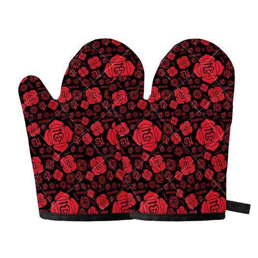 Muladhara Chakra Pattern Print Oven Mitts