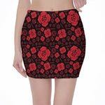 Muladhara Chakra Pattern Print Pencil Mini Skirt