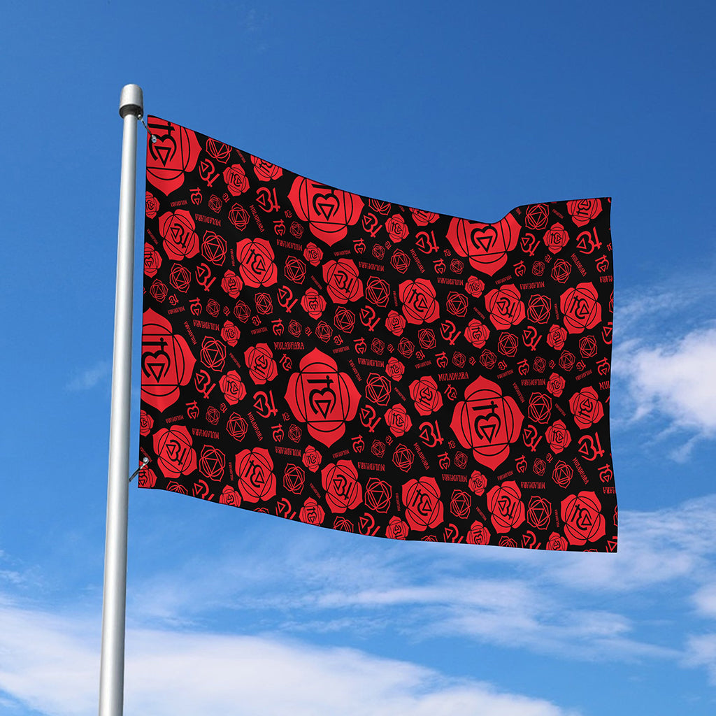 Muladhara Chakra Pattern Print Polyester Flag