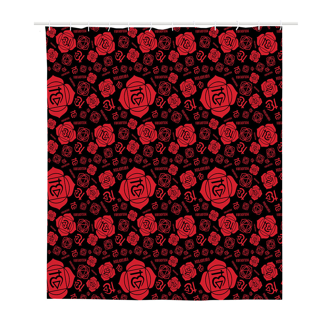 Muladhara Chakra Pattern Print Polyester Shower Curtain