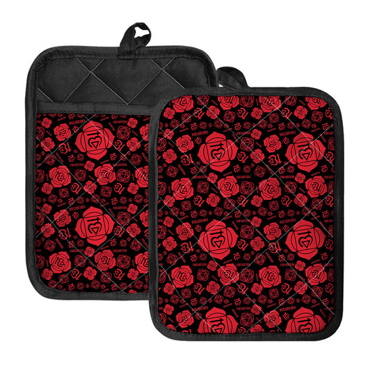 Muladhara Chakra Pattern Print Pot Holders With Pocket