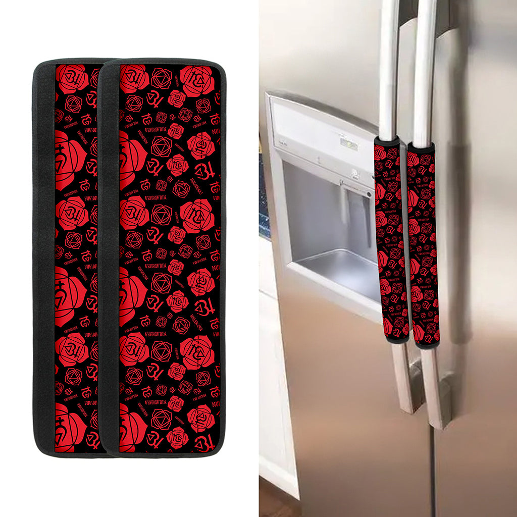 Muladhara Chakra Pattern Print Refrigerator Handle Covers